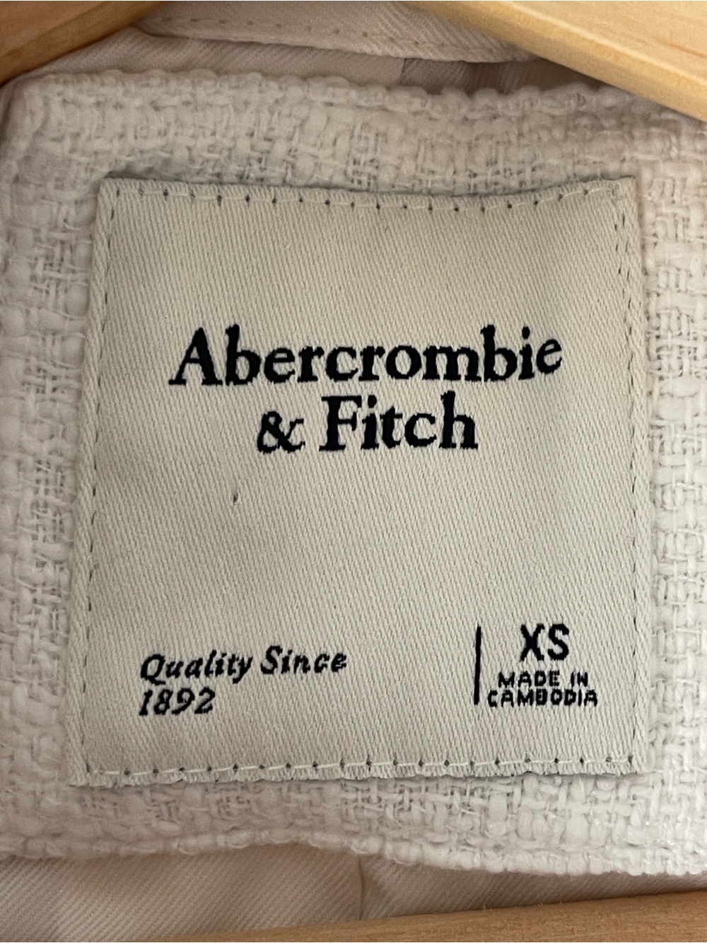 Abercrombie & Fitch white Cropped Tweed Blazer XS - Picture 4 of 5